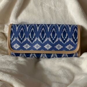 Blue-White bohemian style travel pouch